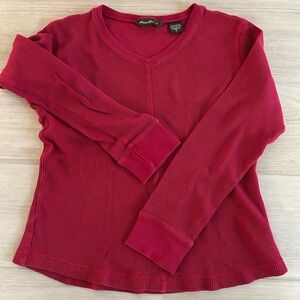 Eddie Bauer Red Long Sleeved Shirt